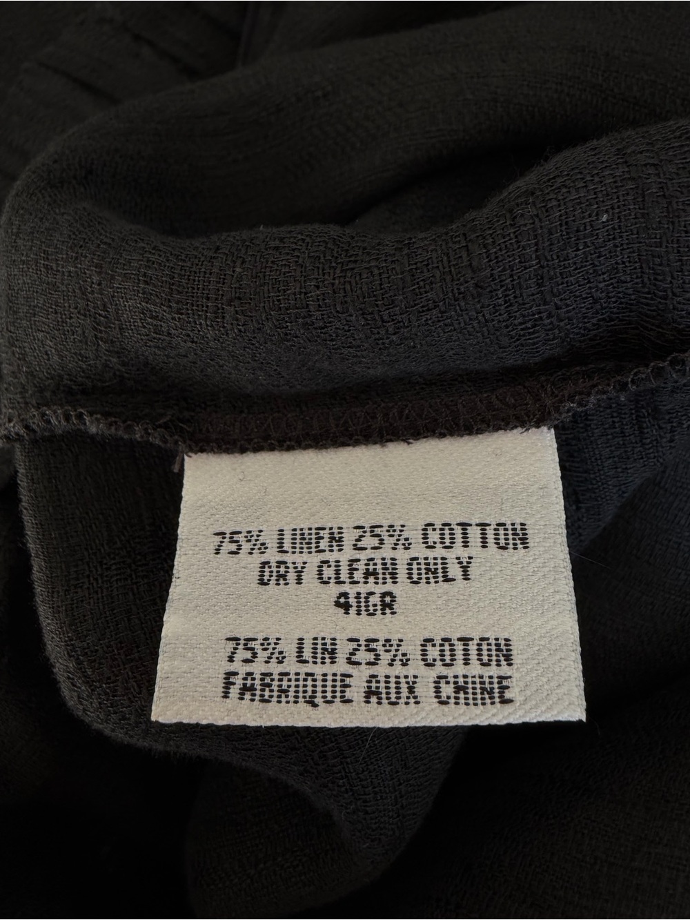 Eileen Fisher Women's Black Linen Blend Pull-On Pants Size Large 36769 - Picture 6 of 8